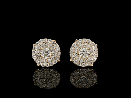 14K YELLOW GOLD DIAMOND EARRINGS