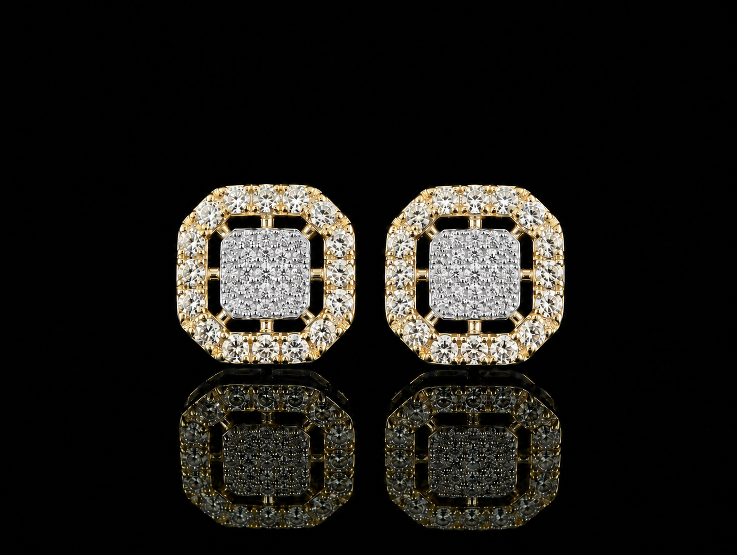 14K YELLOW GOLD DIAMOND EARRINGS