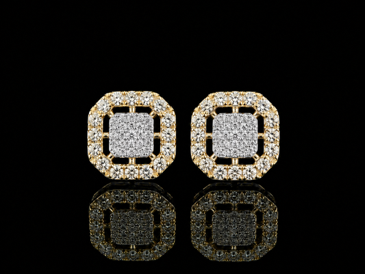 14K YELLOW GOLD DIAMOND EARRINGS