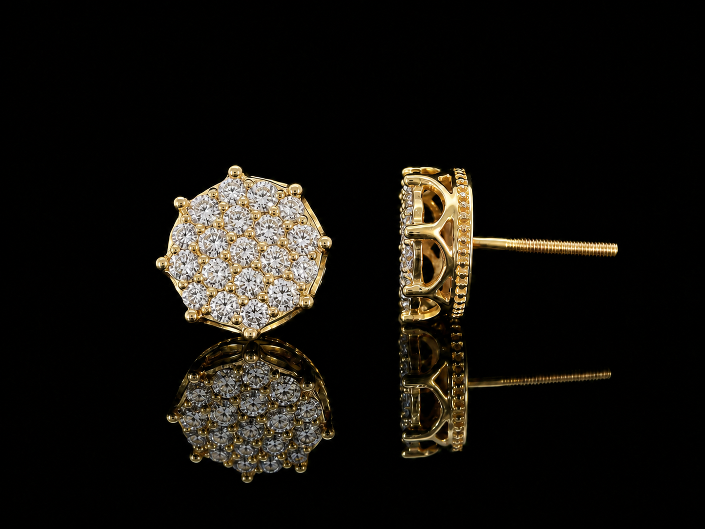 14K YELLOW GOLD DIAMOND EARRINGS