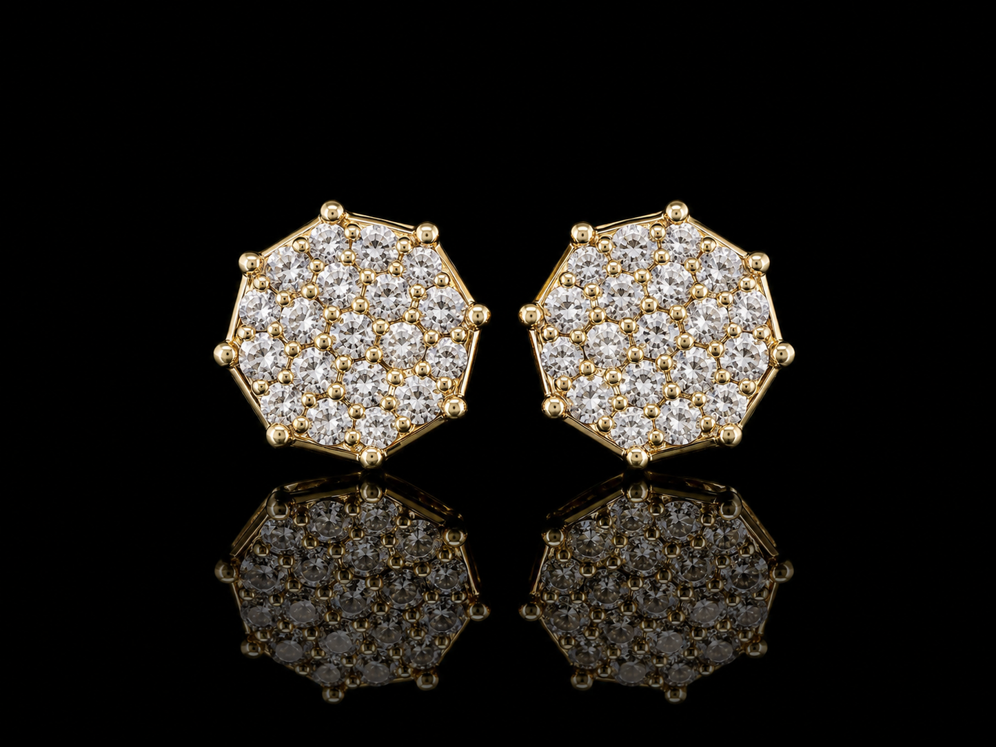 14K YELLOW GOLD DIAMOND EARRINGS