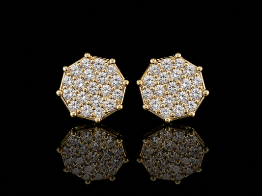 14K YELLOW GOLD DIAMOND EARRINGS