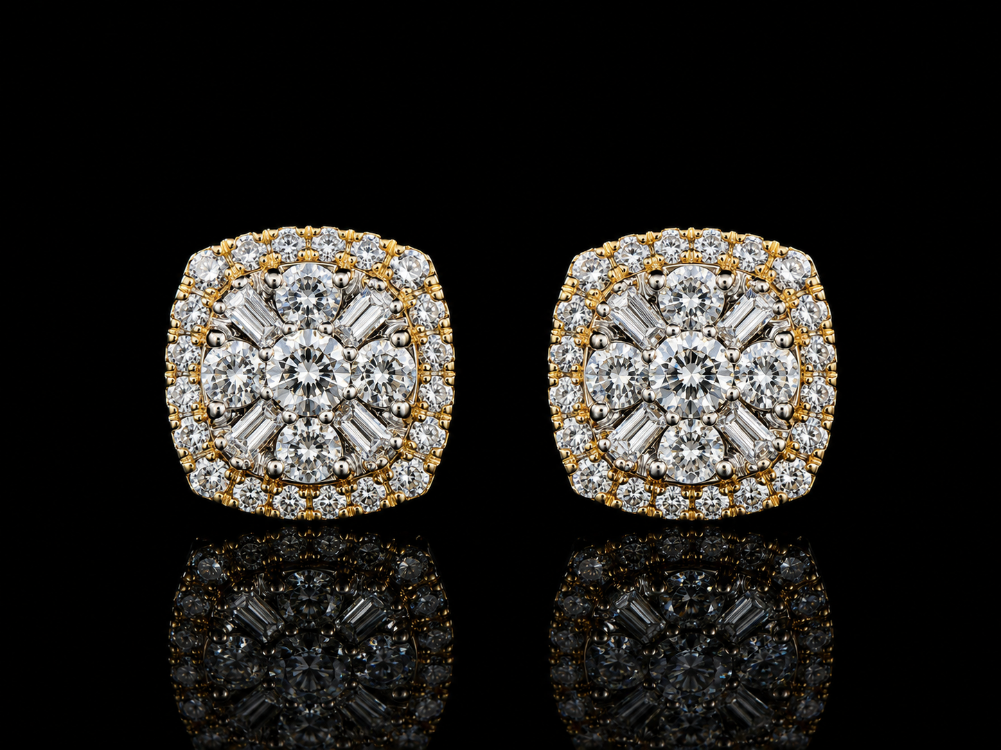 14K YELLOW GOLD DIAMOND EARRINGS