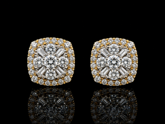 14K YELLOW GOLD DIAMOND EARRINGS
