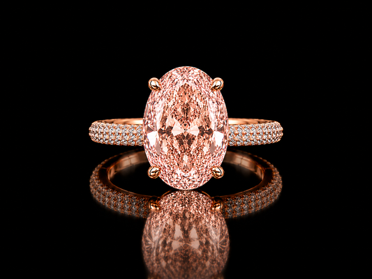 4 CT IGI Certified Light Pink Diamond Engagement Ring in 18kt Rose Gold