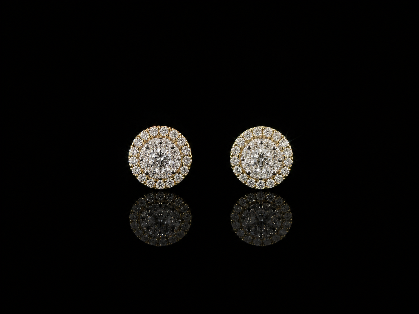 14K YELLOW GOLD DIAMOND EARRINGS