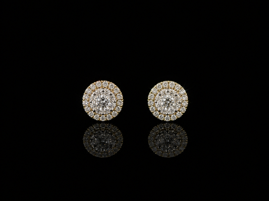 14K YELLOW GOLD DIAMOND EARRINGS