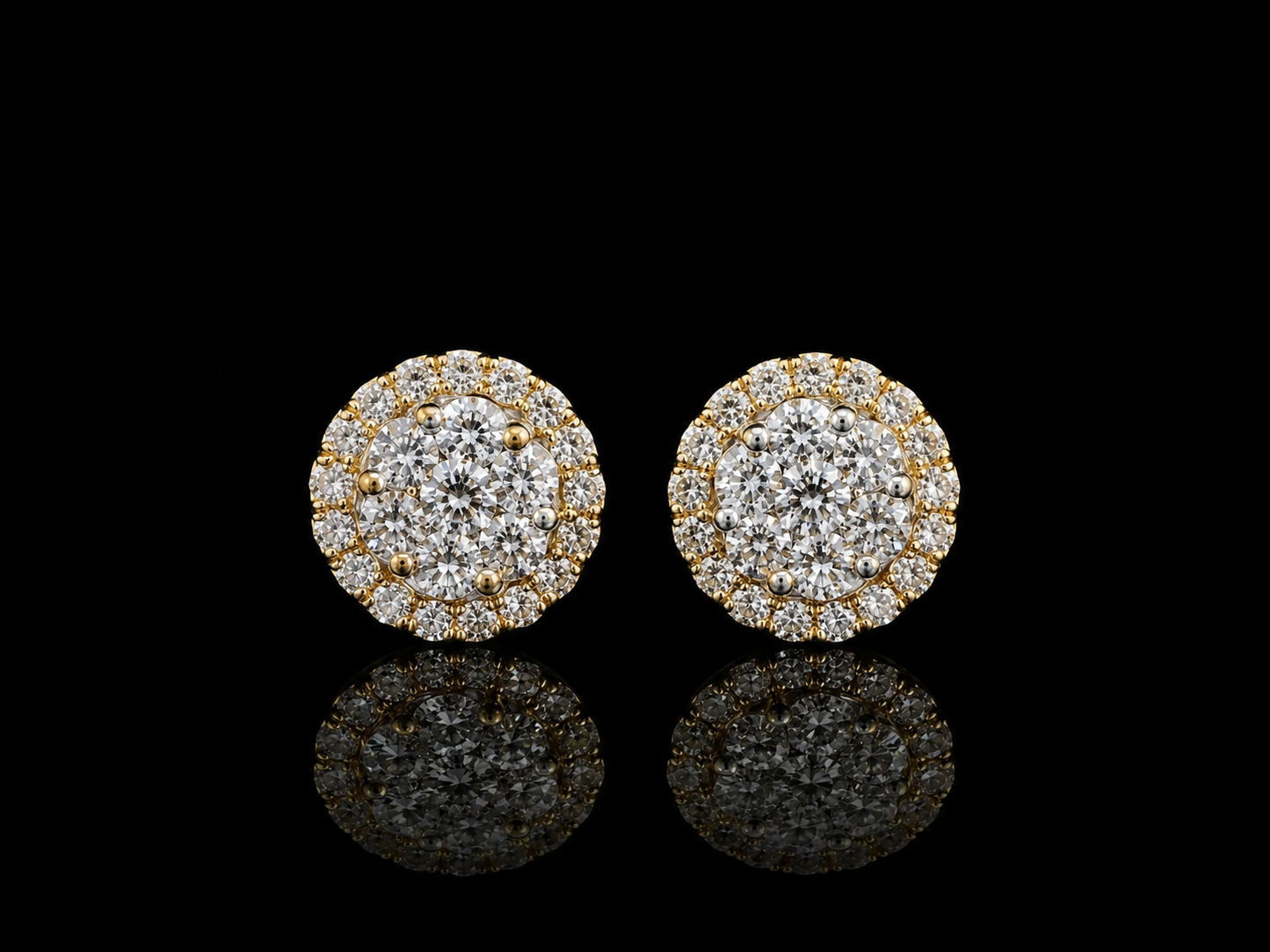 14K YELLOW GOLD DIAMOND EARRINGS