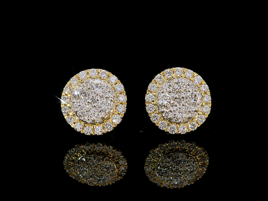 14K YELLOW GOLD DIAMOND EARRINGS