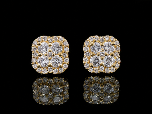 14K YELLOW GOLD DIAMOND EARRINGS