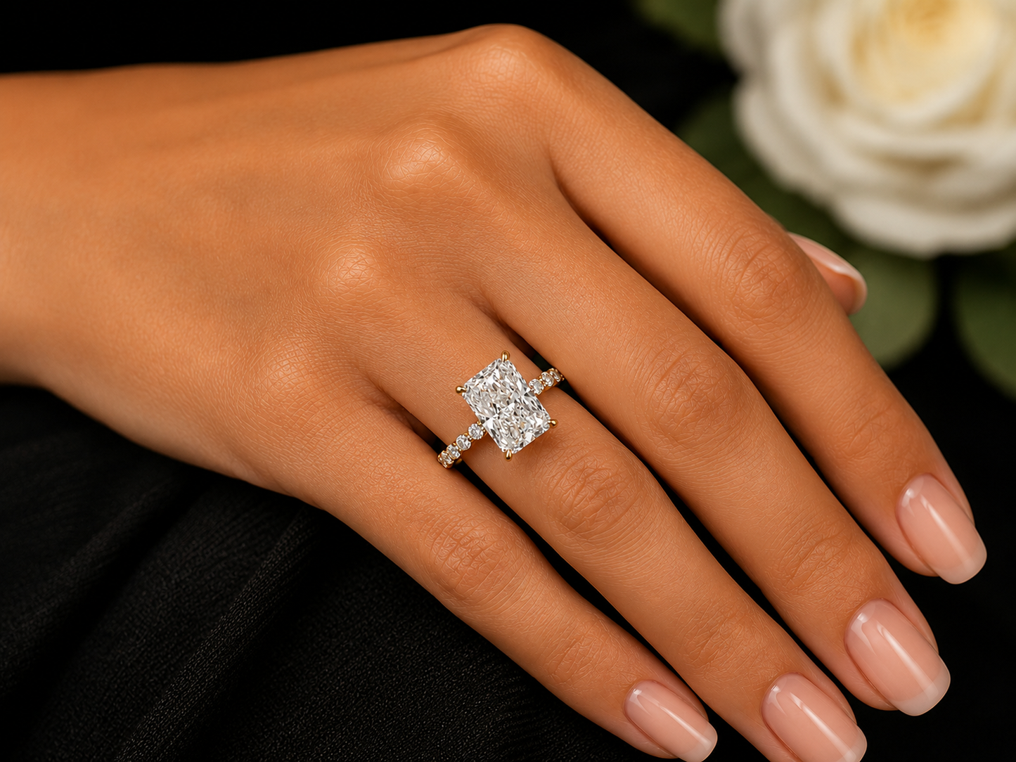 18K Yellow Gold Radiant Cut Lab-Grown Diamond Engagement Ring – 3.74 ct Total – IGI Certified Angelica Jewellers