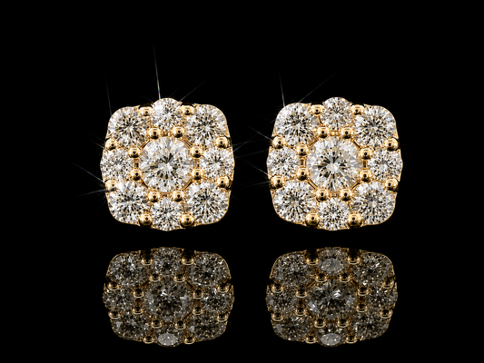 14K YELLOW GOLD DIAMOND EARRINGS