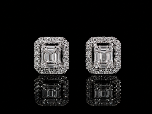 18K WHITE GOLD DIAMOND EARRINGS