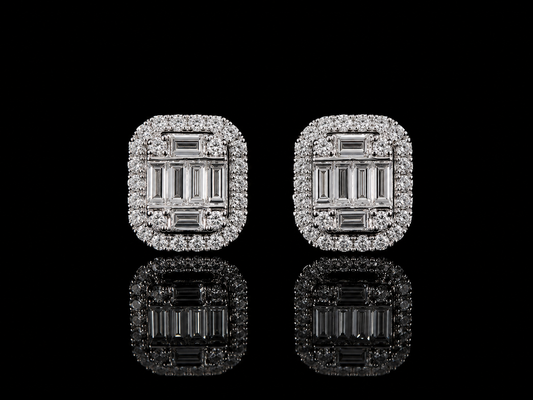 18K WHITE GOLD DIAMOND EARRINGS