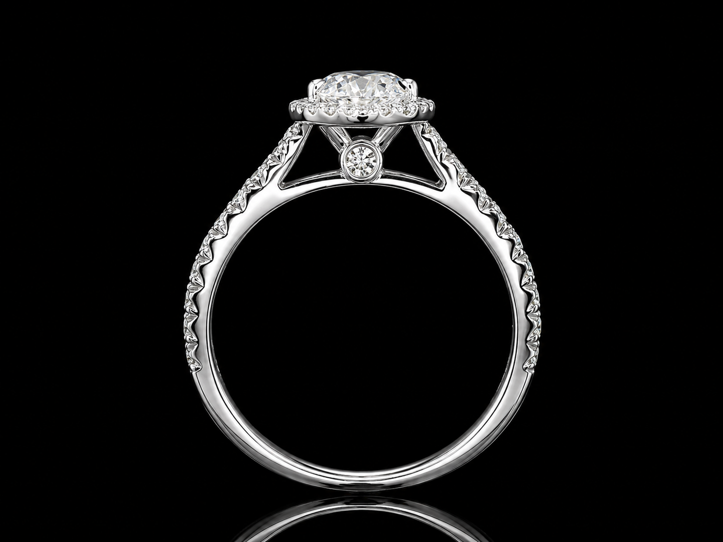 14K White Gold Pear Shape Lab Diamond Engagement Ring – 1.56 ct Total – IGI Certified Angelica Jewellers
