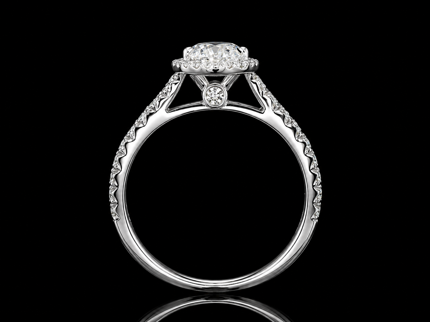 14K White Gold Pear Shape Lab Diamond Engagement Ring – 1.56 ct Total – IGI Certified Angelica Jewellers