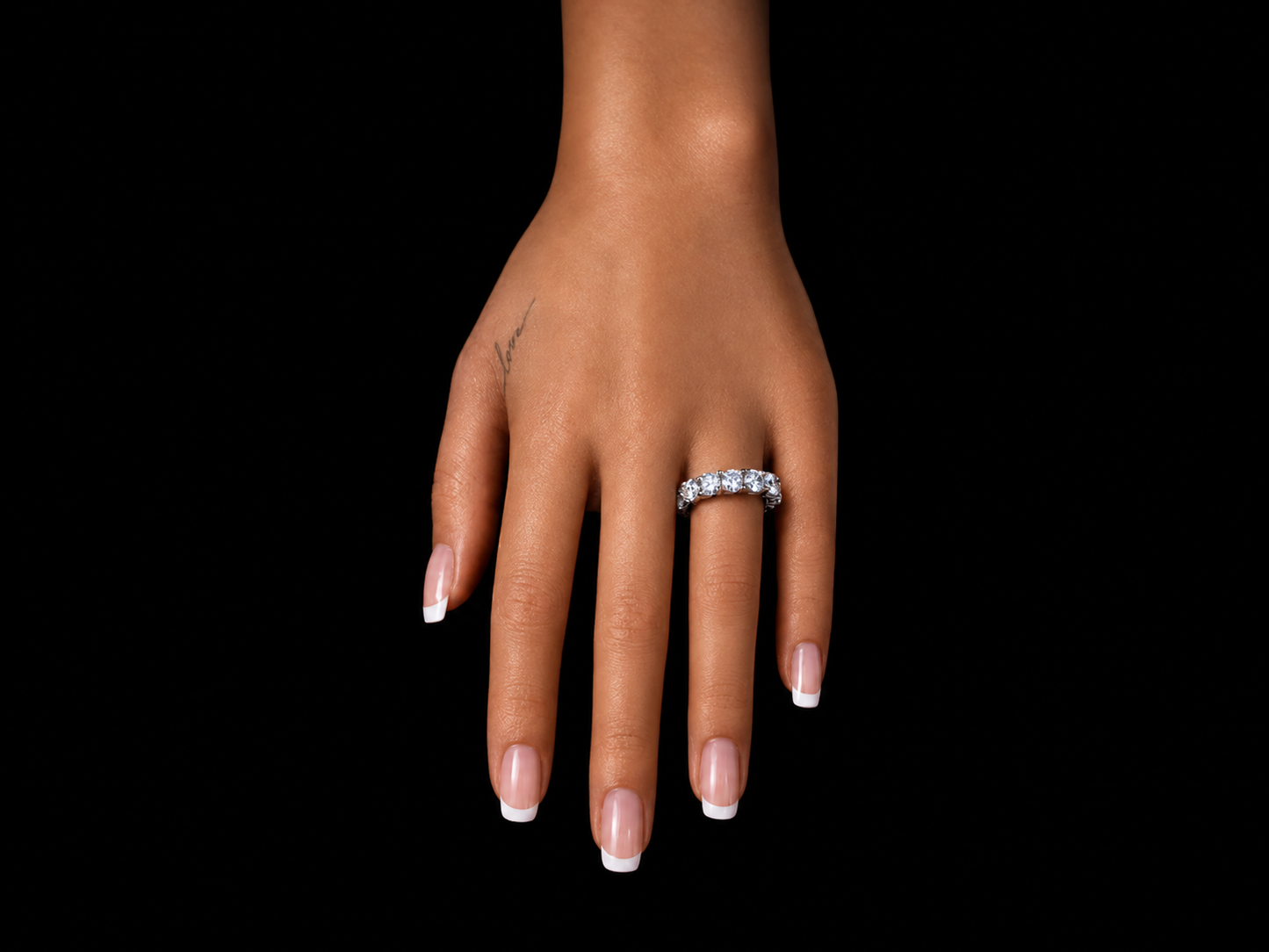14K White Gold Full Eternity Lab-Grown Diamond Band – 7.10 ct – VVS-VS F+