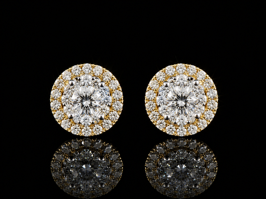 14K YELLOW GOLD DIAMOND EARRINGS