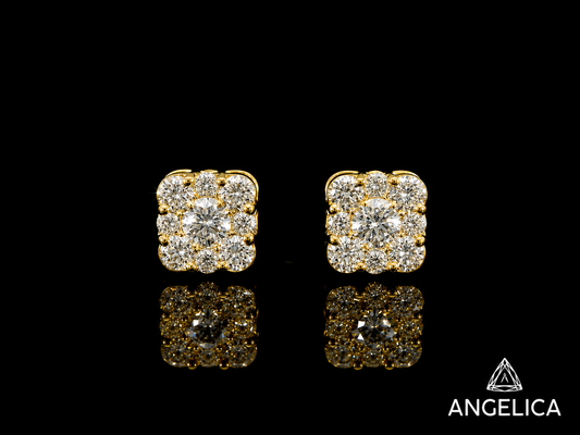 14K YELLOW GOLD DIAMOND EARRINGS 5mm