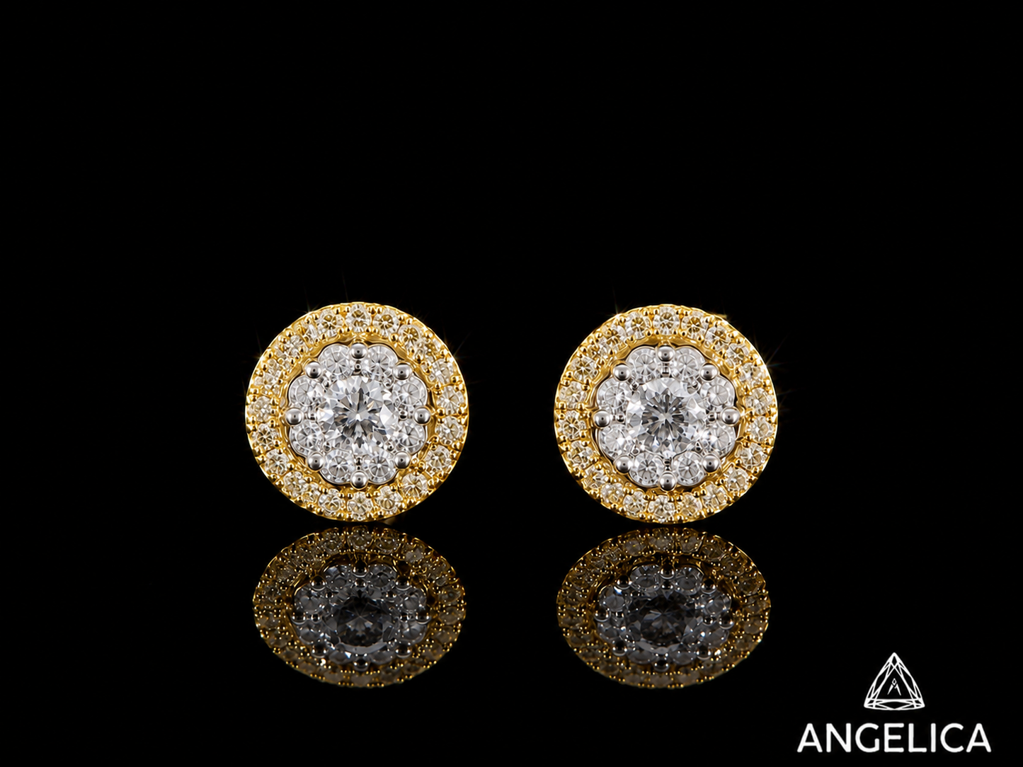 14K YELLOW GOLD DIAMOND EARRINGS