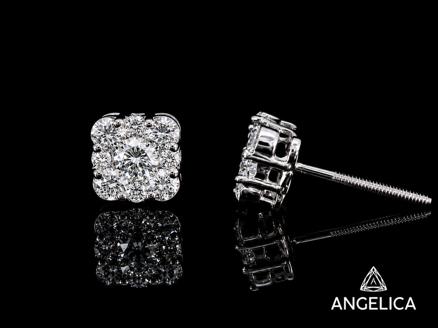 14K WHITE GOLD DIAMOND EARRINGS