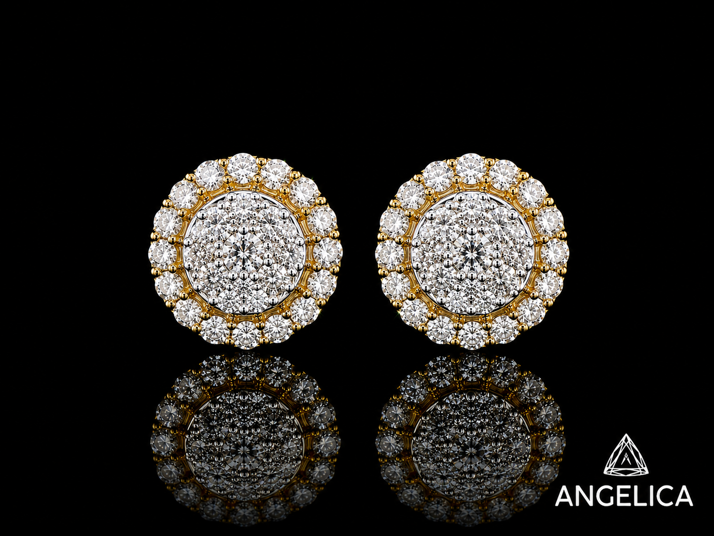 14K YELLOW GOLD DIAMOND EARRINGS