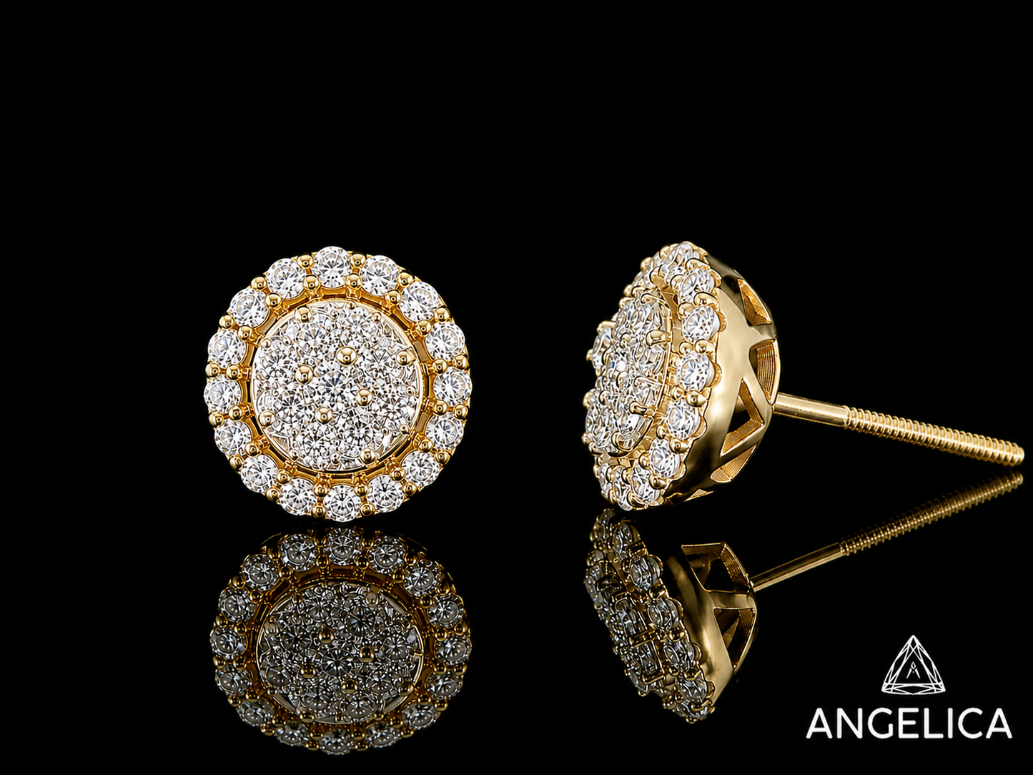 14K YELLOW GOLD DIAMOND EARRINGS