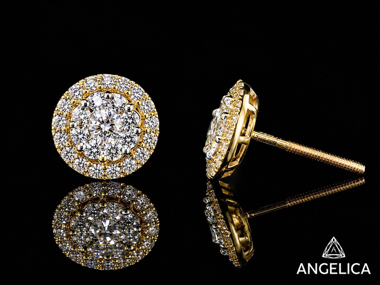 14K YELLOW GOLD DIAMOND EARRINGS