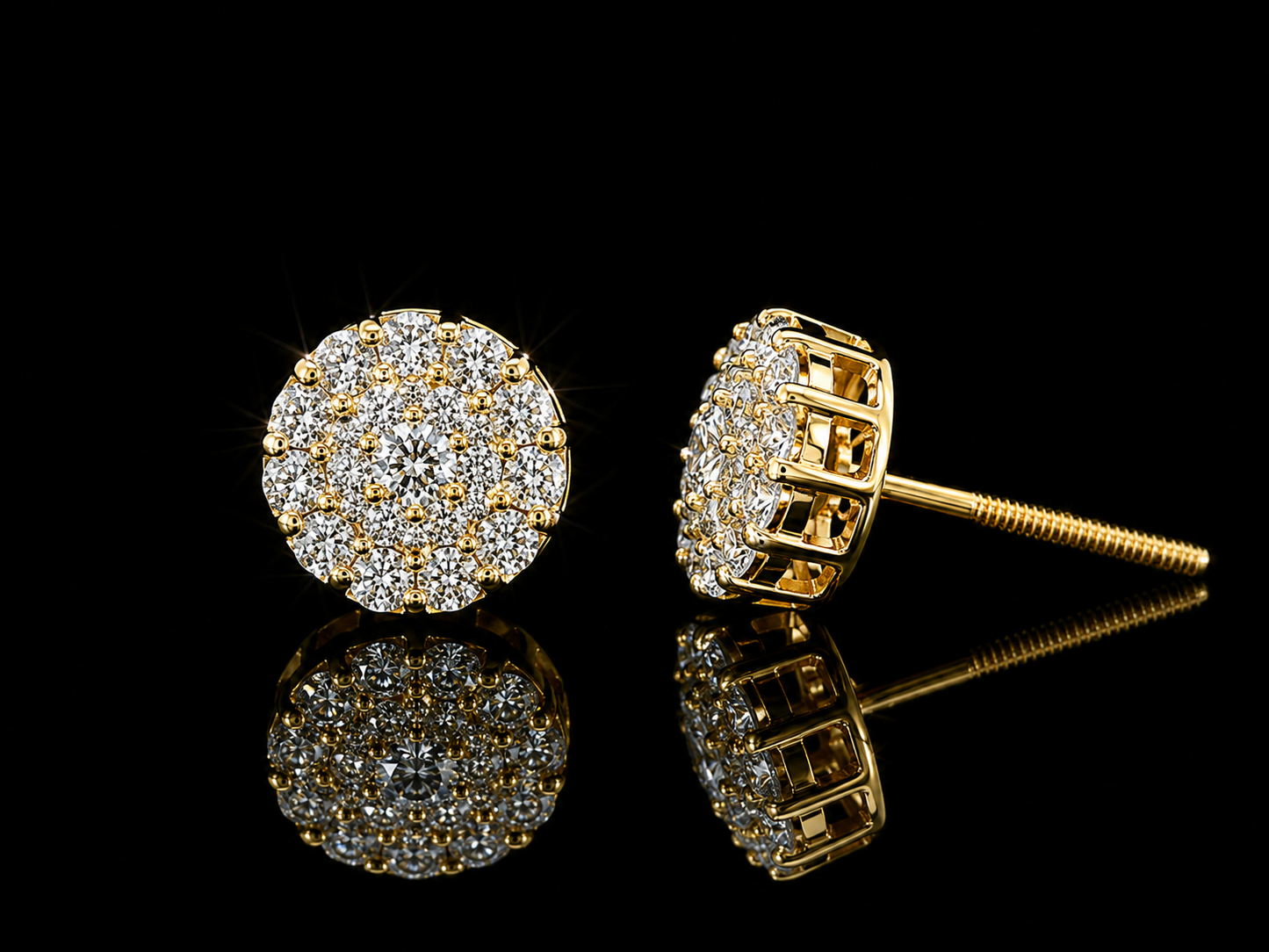 14K YELLOW GOLD DIAMOND EARRINGS
