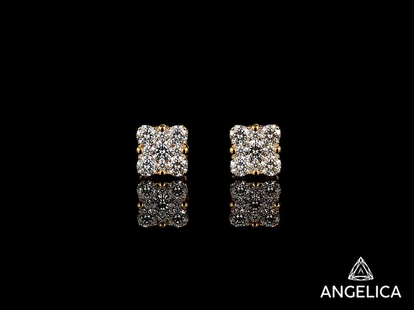14K Yellow Gold Diamond Stud Earrings – 0.25 ct Natural Diamonds – 4.3mm