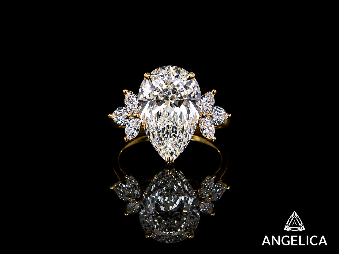 18K Yellow Gold Lab Diamond Engagement Ring – 5.72 ct Total – IGI Certified