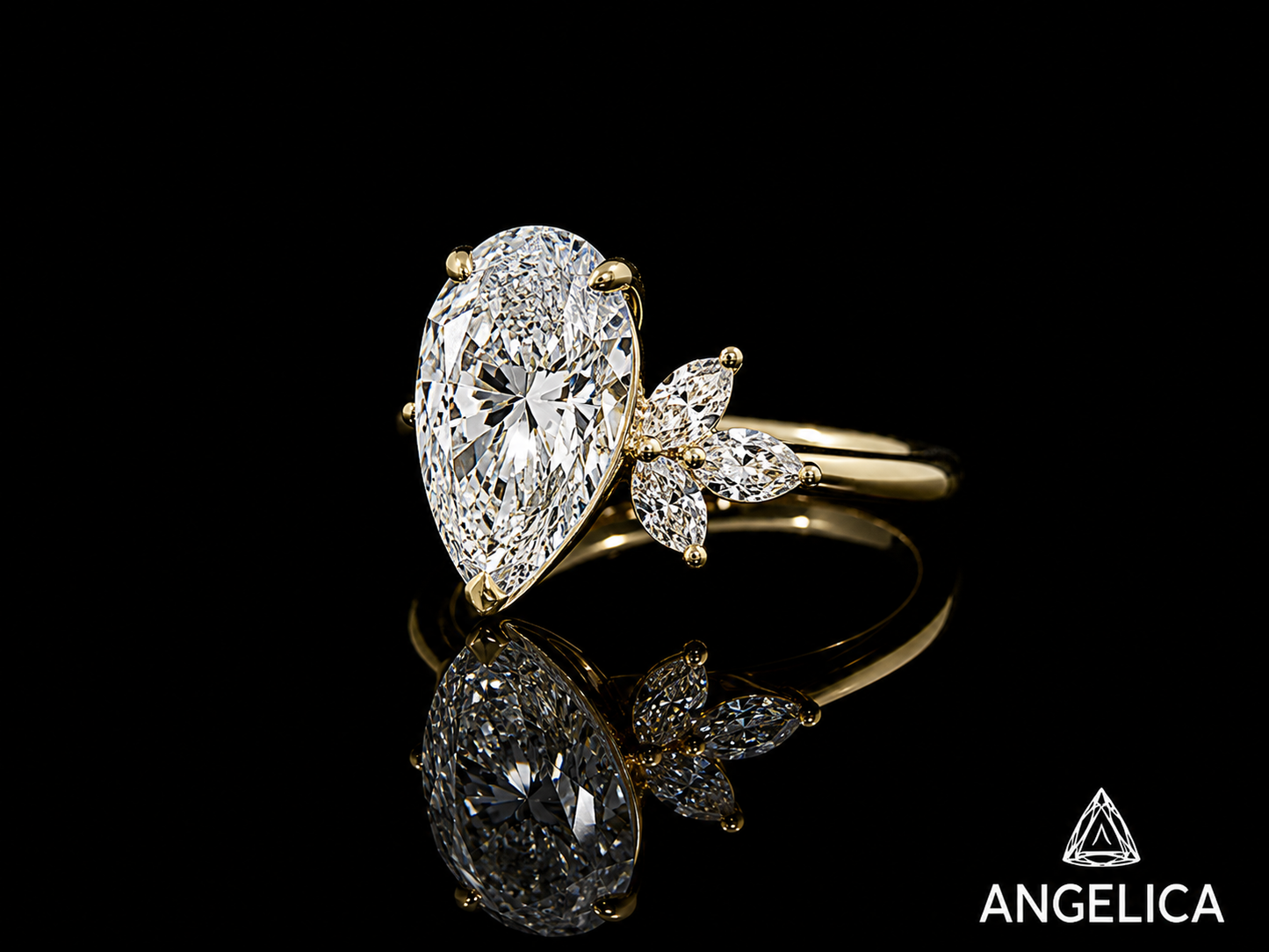 18K Yellow Gold Lab Diamond Engagement Ring – 5.72 ct Total – IGI Certified