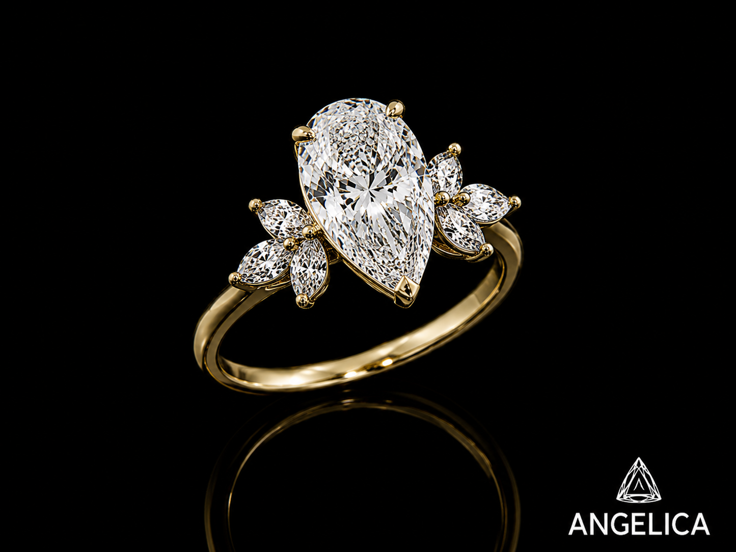 18K Yellow Gold Lab Diamond Engagement Ring – 5.72 ct Total – IGI Certified