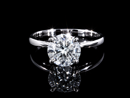 14K White Gold Lab Diamond Round Brilliant Solitaire Engagement Ring – 1.50 ct – IGI Certified
