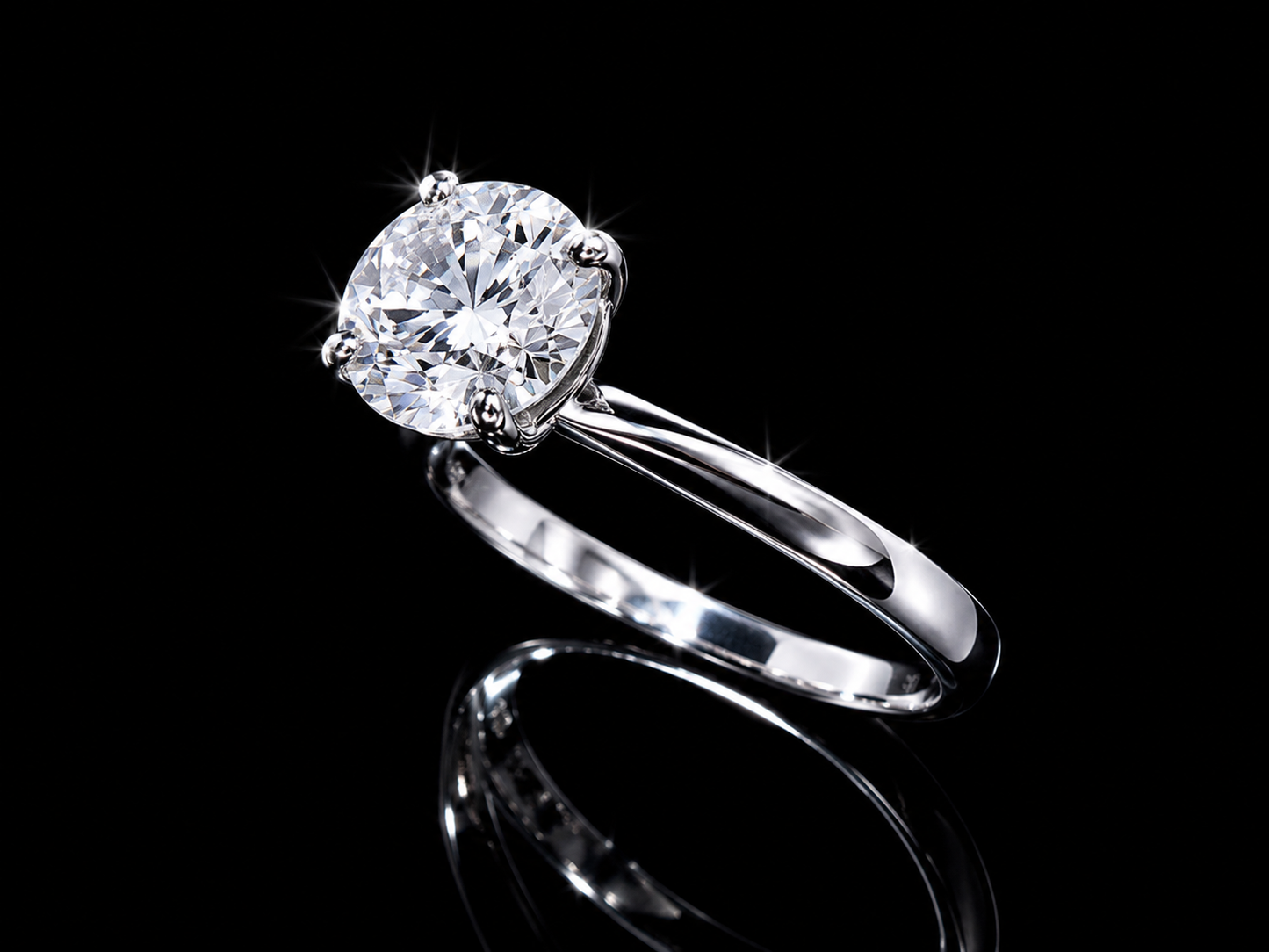 14K White Gold Lab Diamond Round Brilliant Solitaire Engagement Ring – 1.50 ct – IGI Certified
