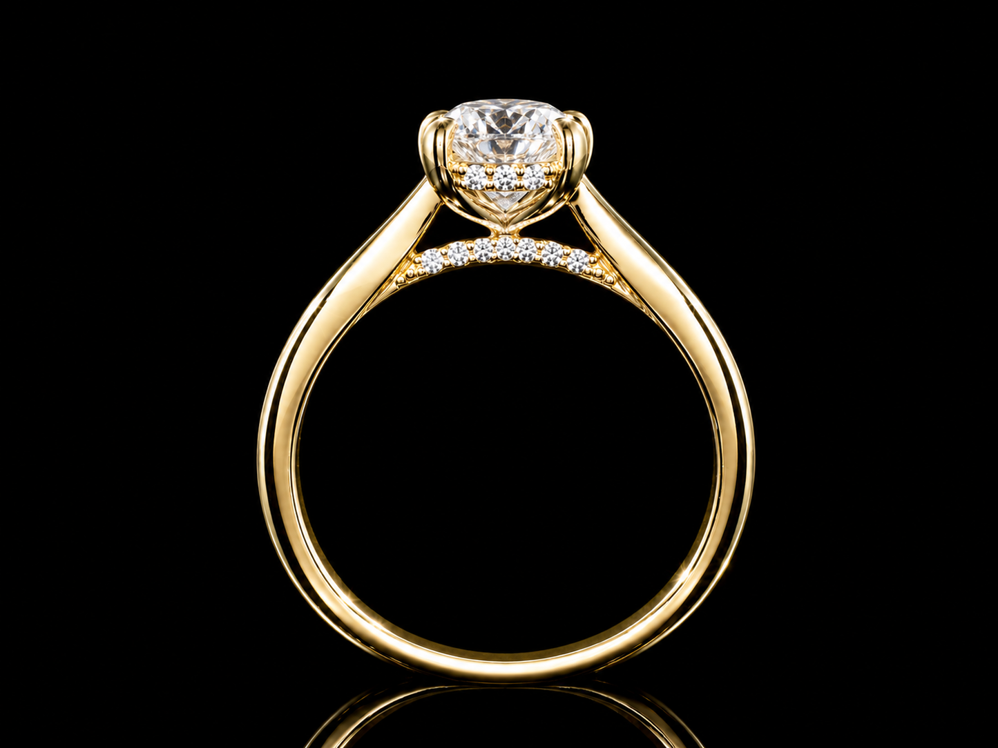 18K Yellow Gold Radiant Cut Lab Diamond Engagement Ring – 1.58 ct Total – IGI Certified