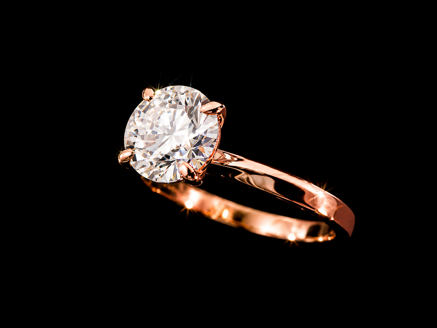 14K Rose Gold Lab Diamond Round Brilliant Solitaire Engagement Ring – 1.50 ct – IGI Certified