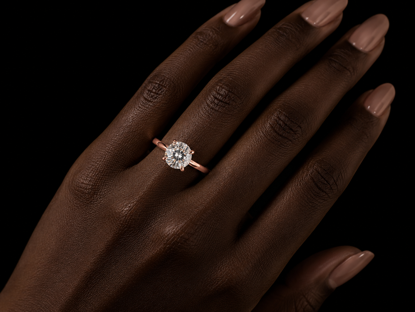 14K Rose Gold Lab Diamond Round Brilliant Solitaire Engagement Ring – 1.50 ct – IGI Certified