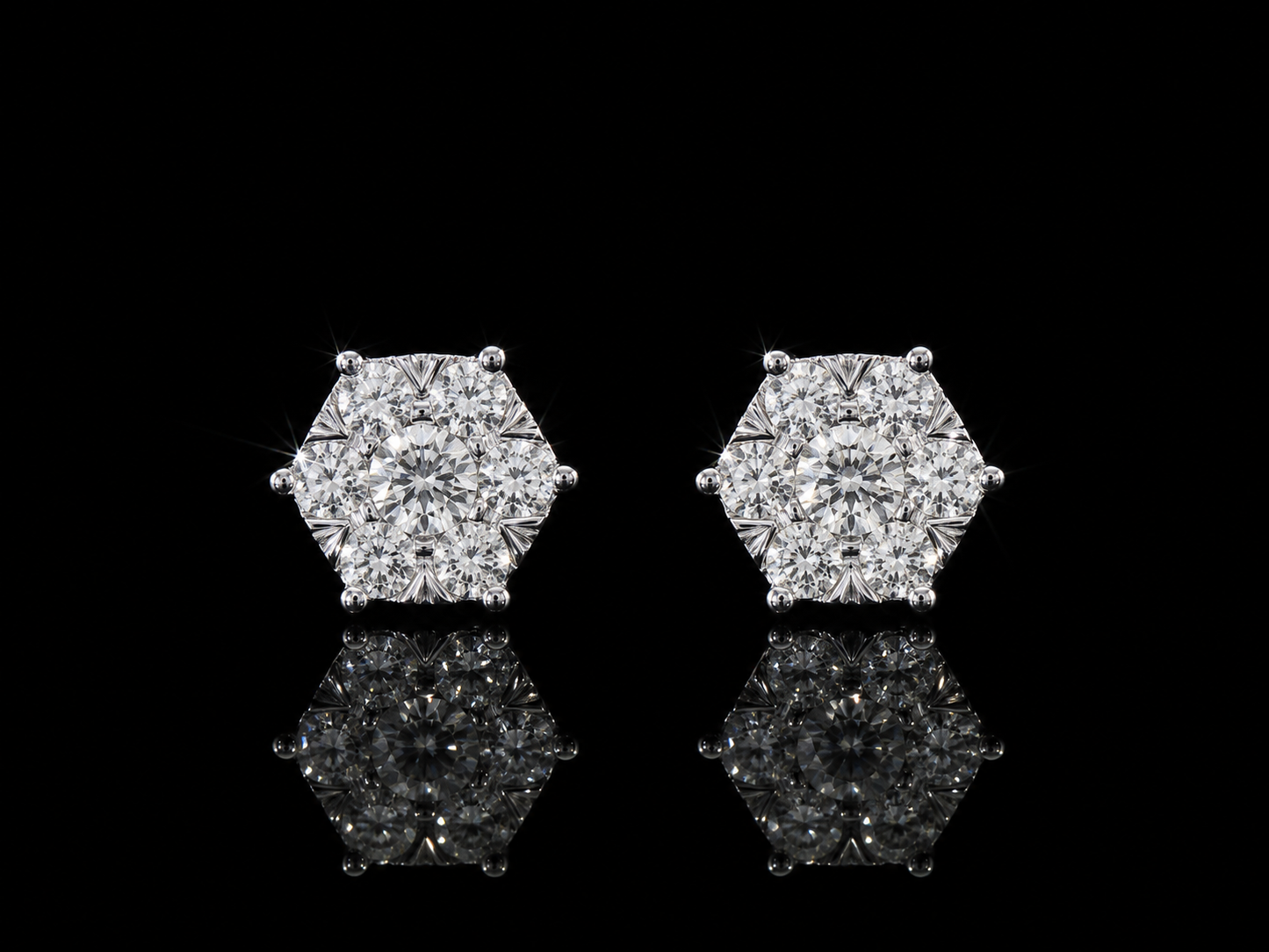 14K DIAMOND EARRINGS 7.5MM