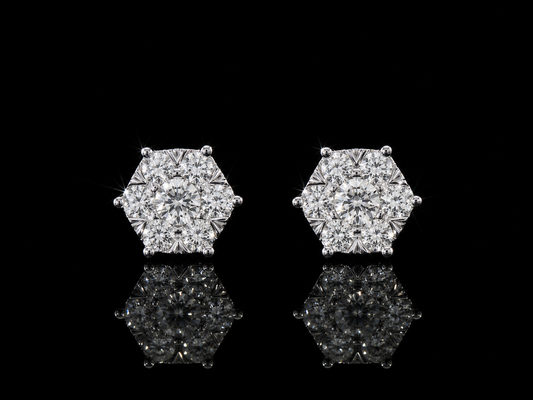 14K DIAMOND EARRINGS 7.5MM
