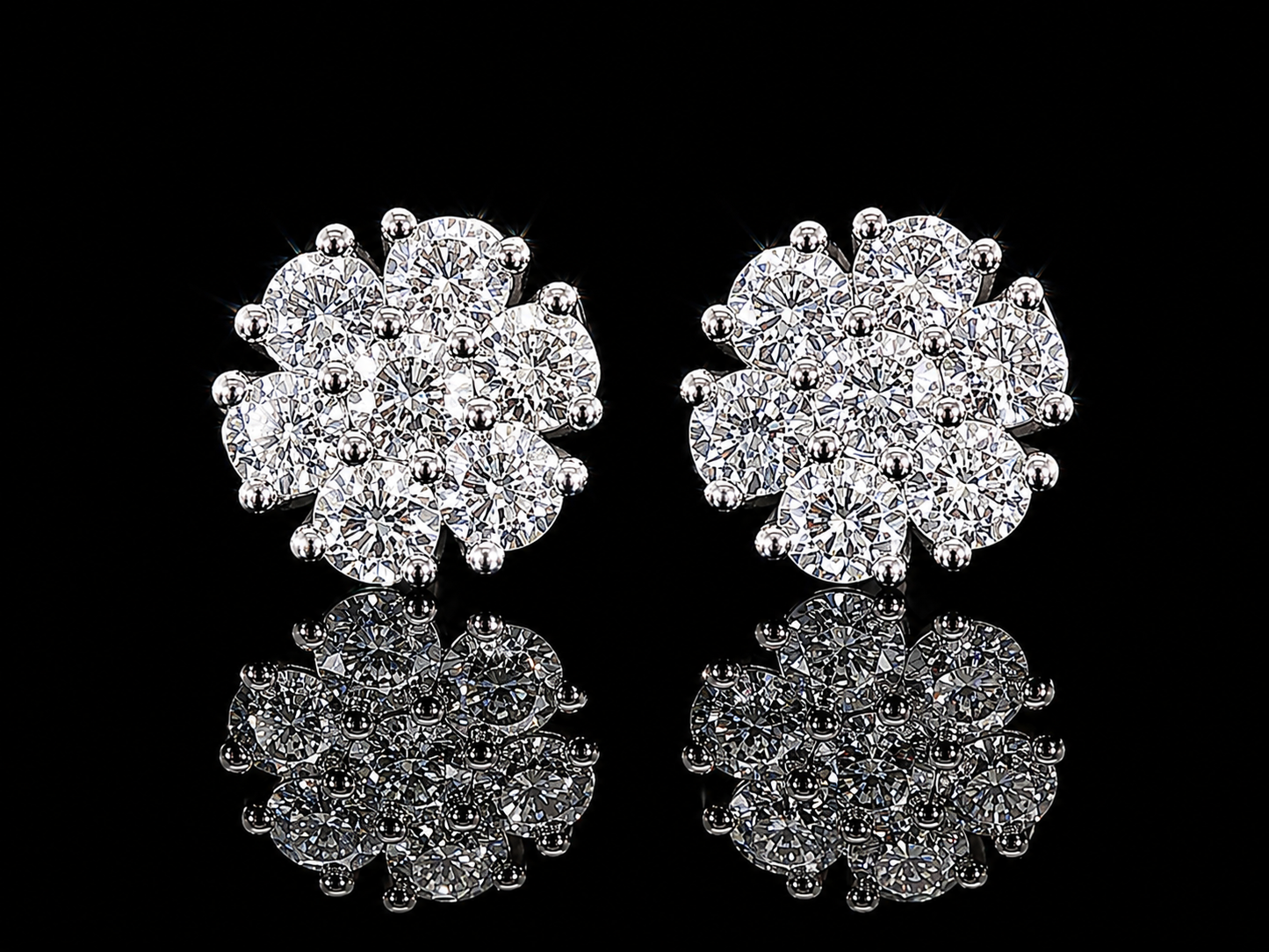 14K GOLD 2.25CT T.D.W LAB DIAMOND EARRINGS 11MM