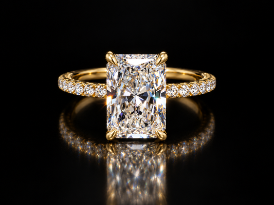 Radiant Cut Lab-Grown Diamond Engagement Ring in Gold or Platinum