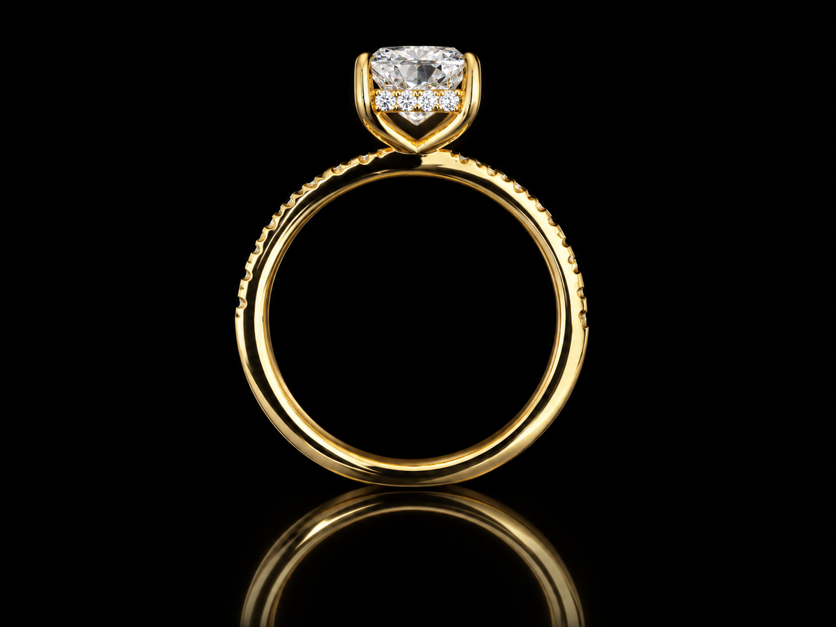 Radiant Cut Lab-Grown Diamond Engagement Ring in Gold or Platinum