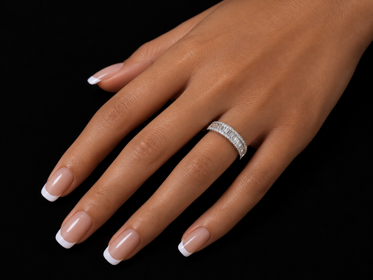 14K Gold Diamond Band with Calibrated Baguettes – 0.58 CTW