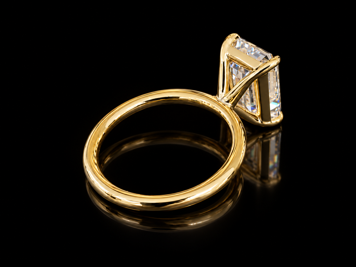 4.03 ct Emerald-Cut Lab-Grown Diamond Solitaire Engagement Ring