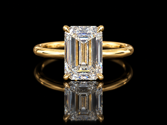 4.03 ct Emerald-Cut Lab-Grown Diamond Solitaire Engagement Ring
