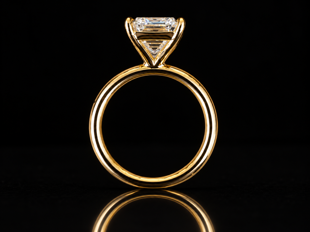 4.03 ct Emerald-Cut Lab-Grown Diamond Solitaire Engagement Ring