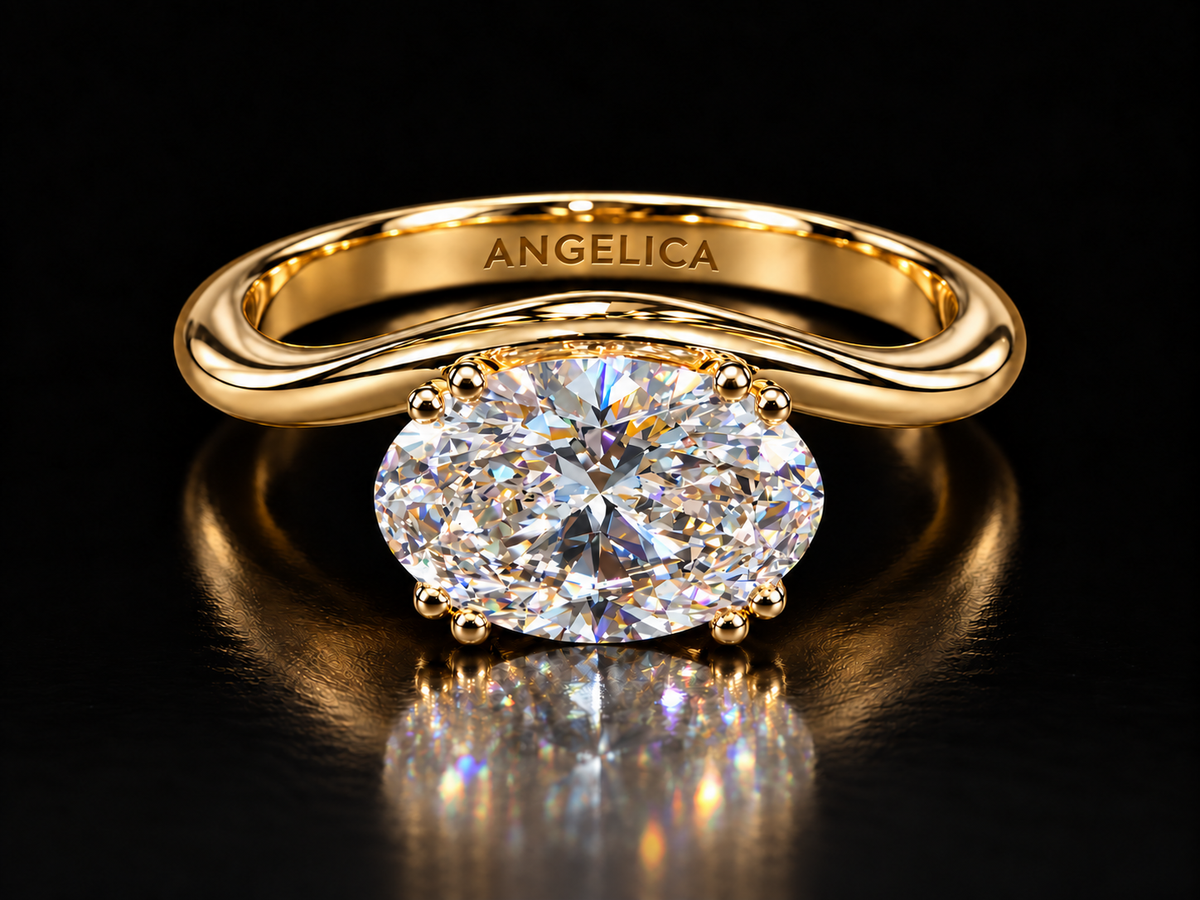 1.01 CT Round Brilliant Lab-Grown Diamond Cathedral Solitaire Ring in 14K Rose Gold - VVS2, E, IGI-Certified (Copy) Angelica Jewellers