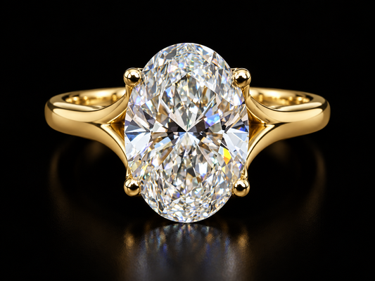 Gold Wave Engagement Ring with 2.00 ct Oval Diamond, E Color, VVS2 (Copy) Angelica Jewellers