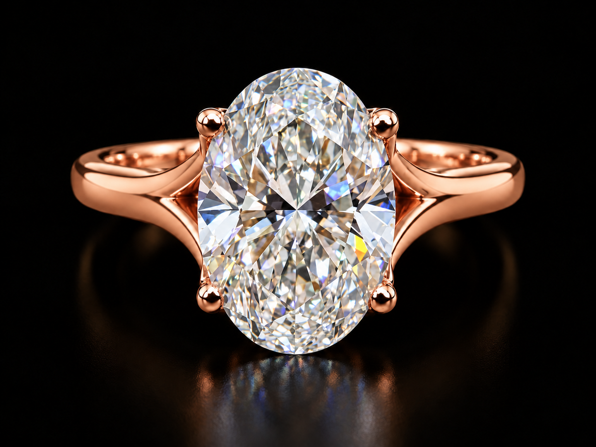 Gold Wave Engagement Ring with 2.00 ct Oval Diamond, E Color, VVS2 (Copy) Angelica Jewellers